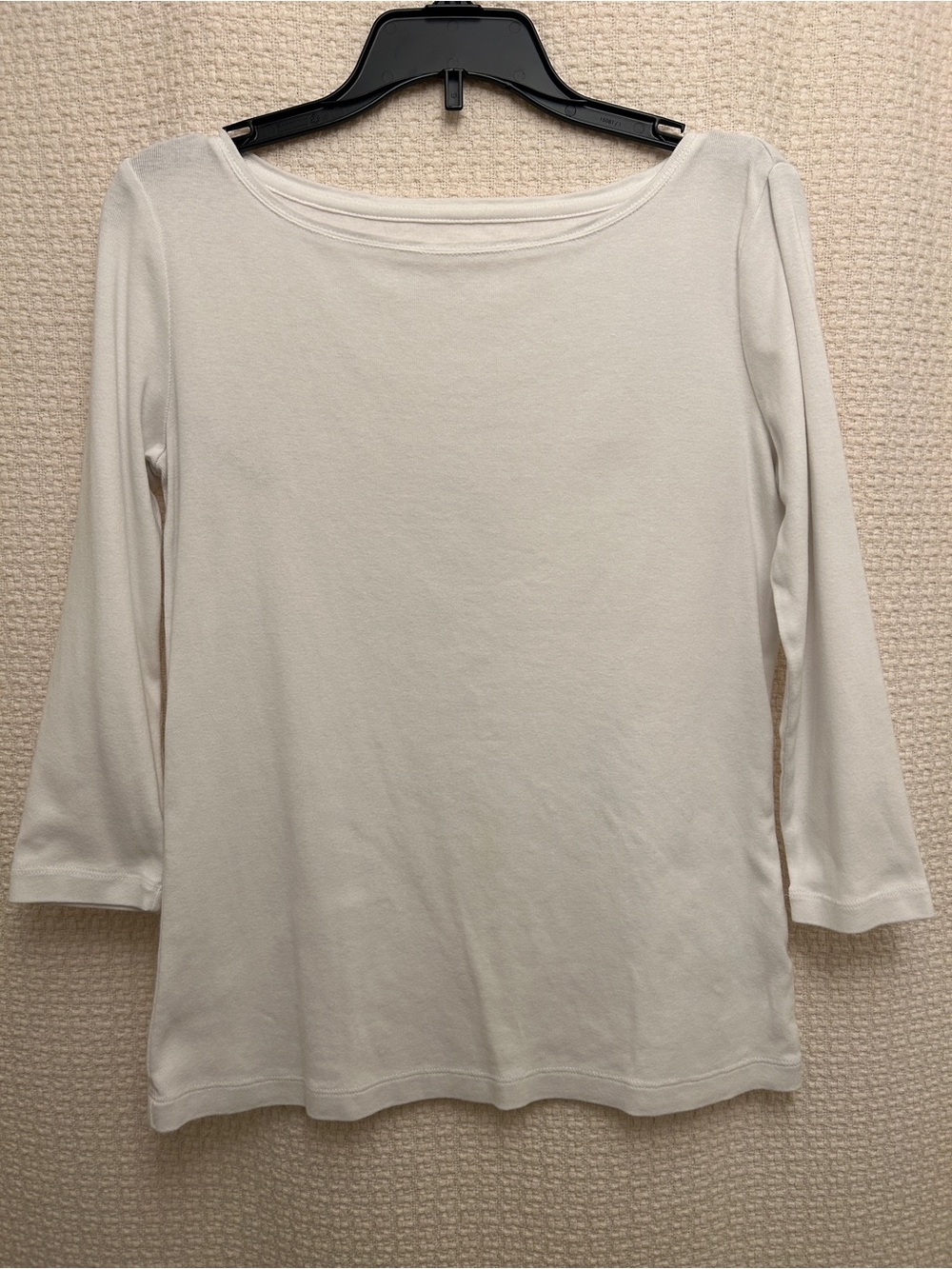 Talbots White Long Sleeve Boatneck Top